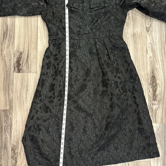 Black A-Line Cocktail Dress with 3/4 Sleeves - Picture 4 of 5